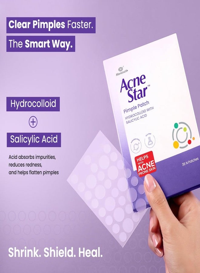 Acnestar Anti-Acne Pimple Patch | Hydrocolloid | Clears Pimples | Invisible Spot Cover | 36 Patches | SLS & Paraben Free - Image 3