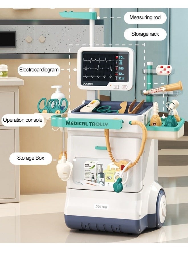 MIXDE Doctor Kit for Kids, Pretend Medical Station Set for Boys Girls, 26Pcs Pretend Play Medical Kit Toy, Mobile Cart with Sound and Light Functions, Kids Doctor Kit for Toddlers Birthday Gift  - Image 5