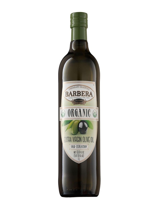Barbera Organic Extra Virgin Olive Oil, 33.8 Fl Oz (1L) – Certified Organic, Cold Extracted, Hand-Harvested Mediterranean Olive Oil, Delicate Fruity Flavor - Image 1
