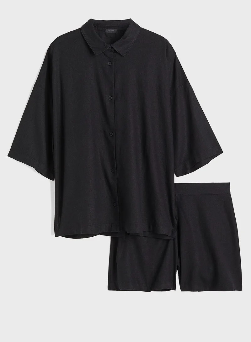 H&M Button Down Shirt & Pyjama Set