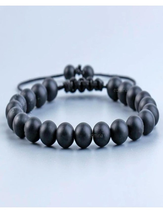 EDMIRIA Shaligram Shila Bracelet/Original Rare Nepal Gandaki River Saligram Stone Bracelet 8Mm Size For Health Benefit, Wealth Attraction & Spiritual Purpose For Unisex Adult (Pattern 2) - Image 5