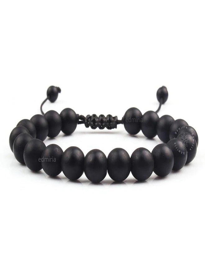 EDMIRIA Shaligram Shila Bracelet/Original Rare Nepal Gandaki River Saligram Stone Bracelet 8Mm Size For Health Benefit, Wealth Attraction & Spiritual Purpose For Unisex Adult (Pattern 2) - Image 1