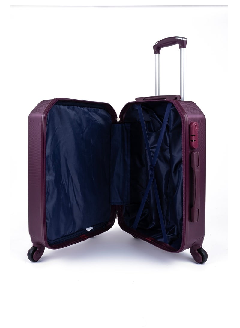 ليمرا طقم شنط سفر مكون من 5 حقائب أمتعة بـ 4 عجلات بتصميم حديث عنابي - Image 4