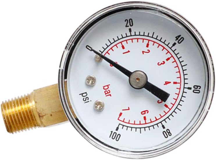 مقياس ضغط عالي الدقة 0-100 رطل لكل بوصة مربعة من النحاس الأصفر وسبائك الفولاذ المقاوم للصدأ للماء والزيت محترف - Image 3