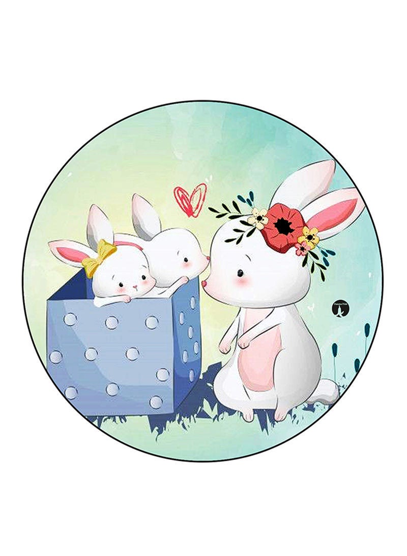 RKN Rabbits Printed Mouse Pad  Multicolour