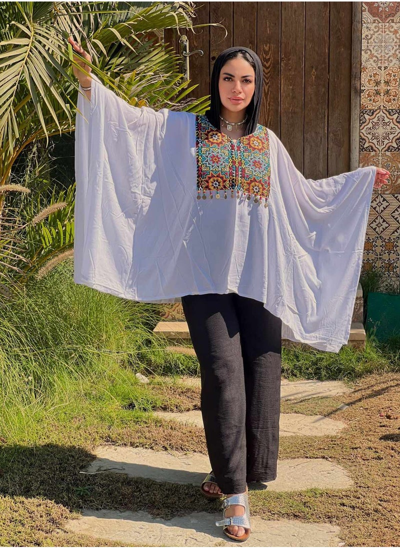 Puritopia - Embellished Blouse With Wide Sleeves - Image 1