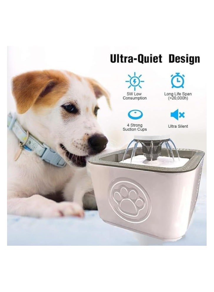 نافورة مياه للقطط والكلاب وموزع مياه للحيوانات الأليفة سعة 2.5 لتر، نافورة شرب أوتوماتيكية للحيوانات الأليفة للقطط والقطط الصغيرة داخل المنزل والحيوانات الأليفة الصغيرة، نافورة شرب فائقة الهدوء للقطط مع فلتر - Image 2