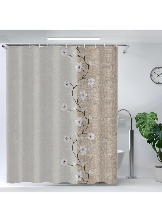 GOLD MANTIS Embroidered Shower Curtain, 72x72 Inch, 100% Polyester, Wrinkle-Free, Quick-Dry Fabric with Reinforced Buttonholes, Multiple Color & Pattern Options (Magnolia Embroidery Shower Curtain) - Image 2