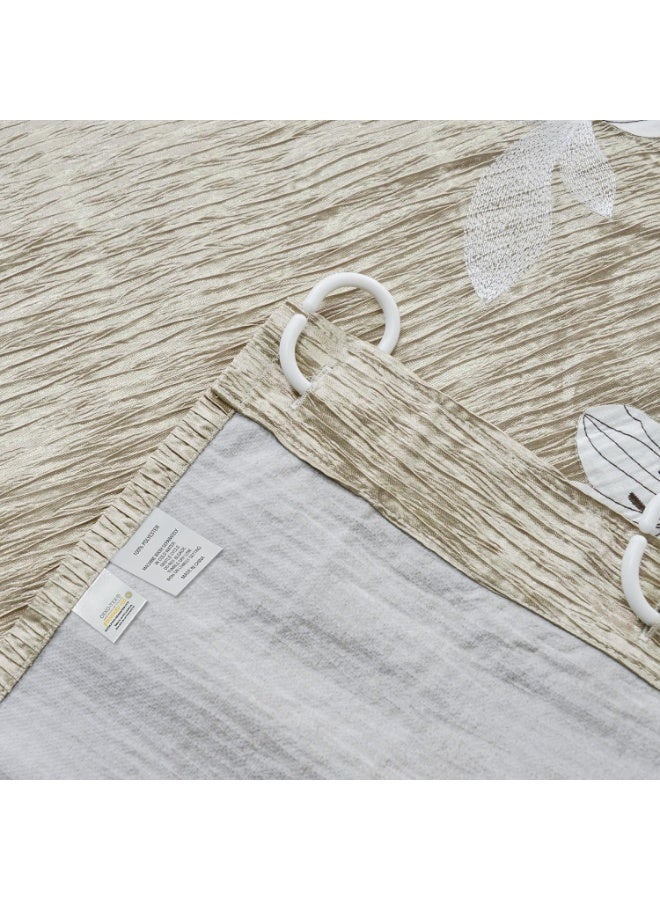 GOLD MANTIS Embroidered Shower Curtain, 72x72 Inch, 100% Polyester, Wrinkle-Free, Quick-Dry Fabric with Reinforced Buttonholes, Multiple Color & Pattern Options (Magnolia Embroidery Shower Curtain) - Image 5