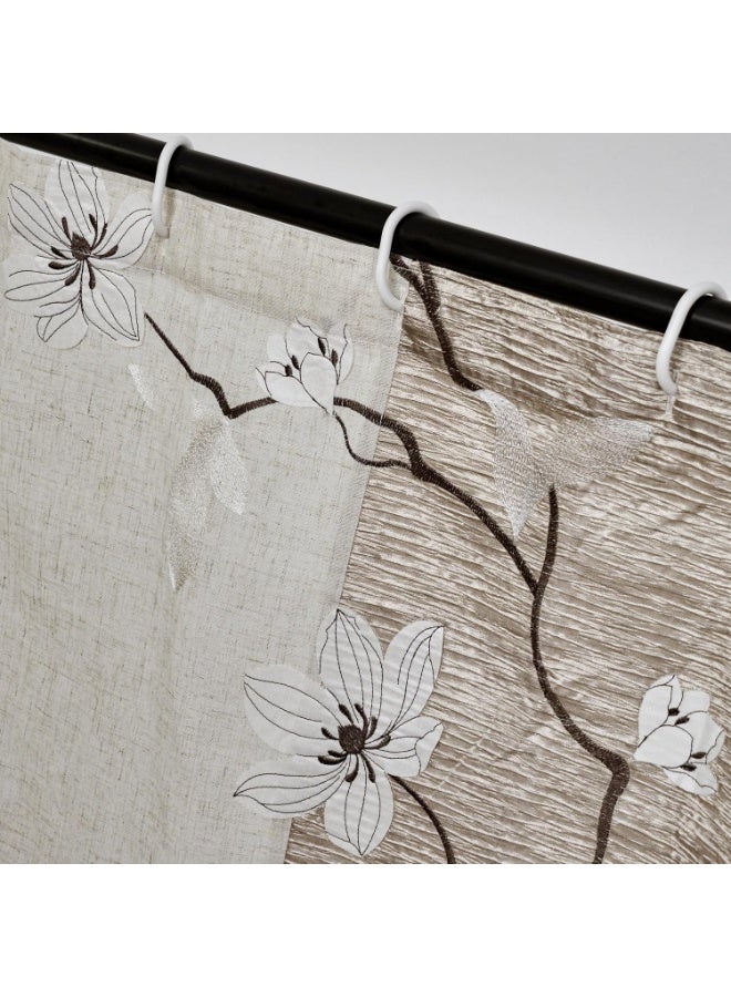 GOLD MANTIS Embroidered Shower Curtain, 72x72 Inch, 100% Polyester, Wrinkle-Free, Quick-Dry Fabric with Reinforced Buttonholes, Multiple Color & Pattern Options (Magnolia Embroidery Shower Curtain) - Image 4