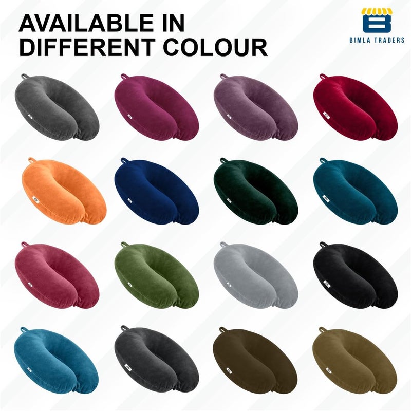 Btag Soft Neck Pillow for Travel, Sleep & Support - Soft & Comfortable - Ideal for Home, Office & Car Use with Attachable Snap Strap. Pack of 2 (Grey+ Romantic Rani) - Image 5