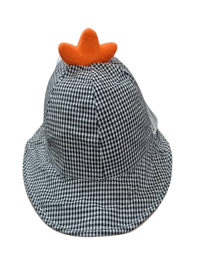 V3E قبعة دلو بتصميم كرتوني مربعات للأطفال الأولاد والبنات (زرقاء) - (1-4 سنوات) - Image 2