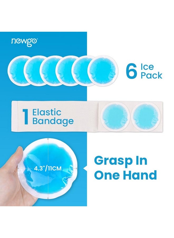 NEWGO Small Ice Packs for Injuries, 6 Pack Round Ice Packs for Face, Hot and Cold Gel Ice Pack Circular Cold Compress with Cloth Backing & Sleeve for Pain Relief, Toothaches, Breast Surgery - Image 3