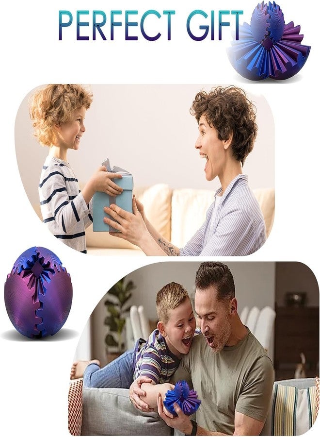 TINLOK 3D Printed Gear Ball Fidget Toy - Steampunk Whirling Wonder Spin Ball - Multicolor - Stress & Anxiety Relief - Ages 6+ - Image 2