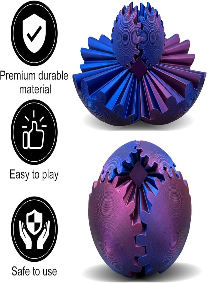 TINLOK 3D Printed Gear Ball Fidget Toy - Steampunk Whirling Wonder Spin Ball - Multicolor - Stress & Anxiety Relief - Ages 6+ - Image 4