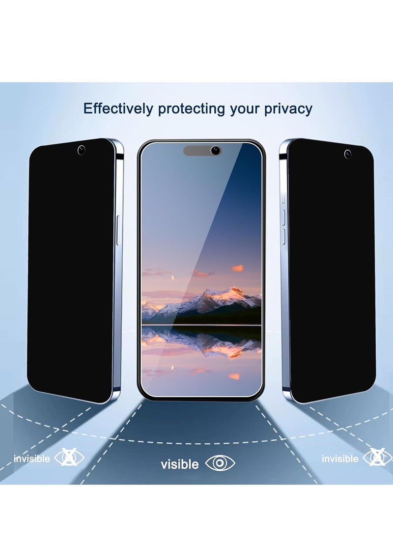Ailun - Ailun 3Pack Privacy Screen Protector for iPhone 15 Pro Max [6.7 inch]+3Pack Camera Lens Protector,Sensor Protection,Dynamic Island Compatible,Anti Spy Tempered Glass[9H Hardness]-HD[Black][6 Pack] - Image 1