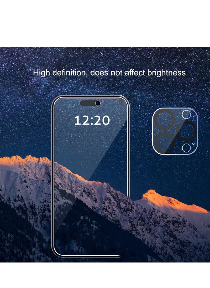 Ailun - Ailun 3Pack Privacy Screen Protector for iPhone 15 Pro Max [6.7 inch]+3Pack Camera Lens Protector,Sensor Protection,Dynamic Island Compatible,Anti Spy Tempered Glass[9H Hardness]-HD[Black][6 Pack] - Image 1