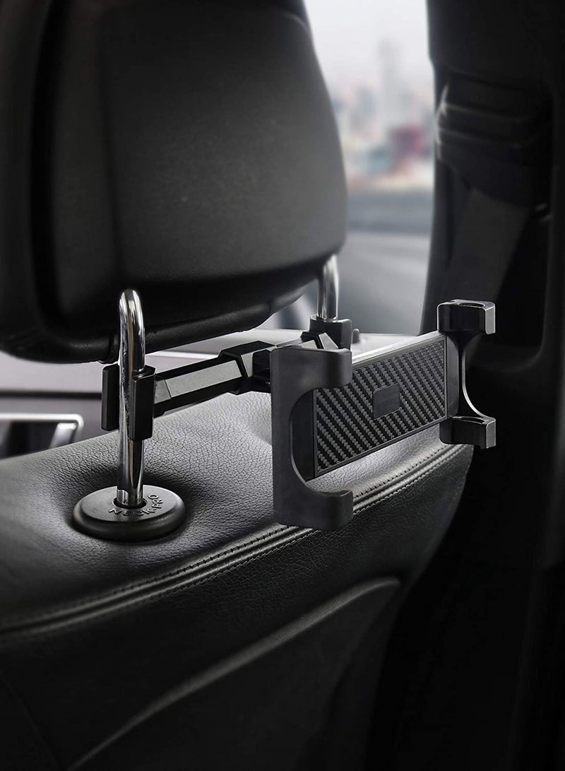 Universal Car Tablet Holder Back Seat Mount – 360° Rotating Headrest Cradle Stand for 4.4" to 11" Tablets & Smartphones, Compatible with iPad Pro/Air/Mini, Samsung Galaxy Tab, iPhone, Switch – Black Travel Entertainment Stand - Image 5