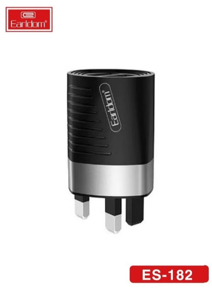 Earldom ES-182 High-Speed 2.4A Dual USB Smart Charger with Type-C Port, Fast Charging Power Adapter for Smartphones, Tablets & USB Devices, Compact & Lightweight Design for Home, Office & Travel, Universal Compatibility with Safe Charging  - Image 2