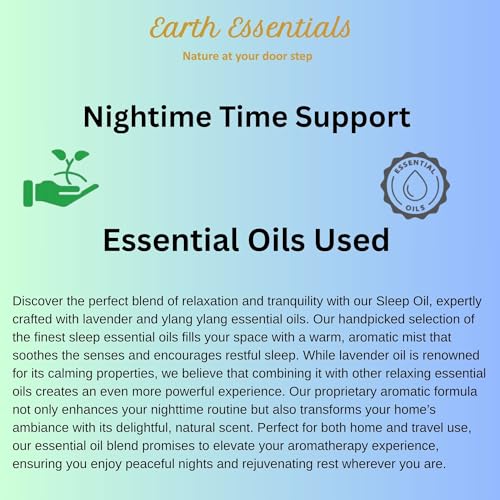 Earth Essentials Sleepy Oils Blend - 15ml | Sleep Essential Oil for Diffuser | Aromatherapy with Ylang-Ylang Vetiver Chamomile Lavender | Nighttime Relaxation Wellness Support - Image 3
