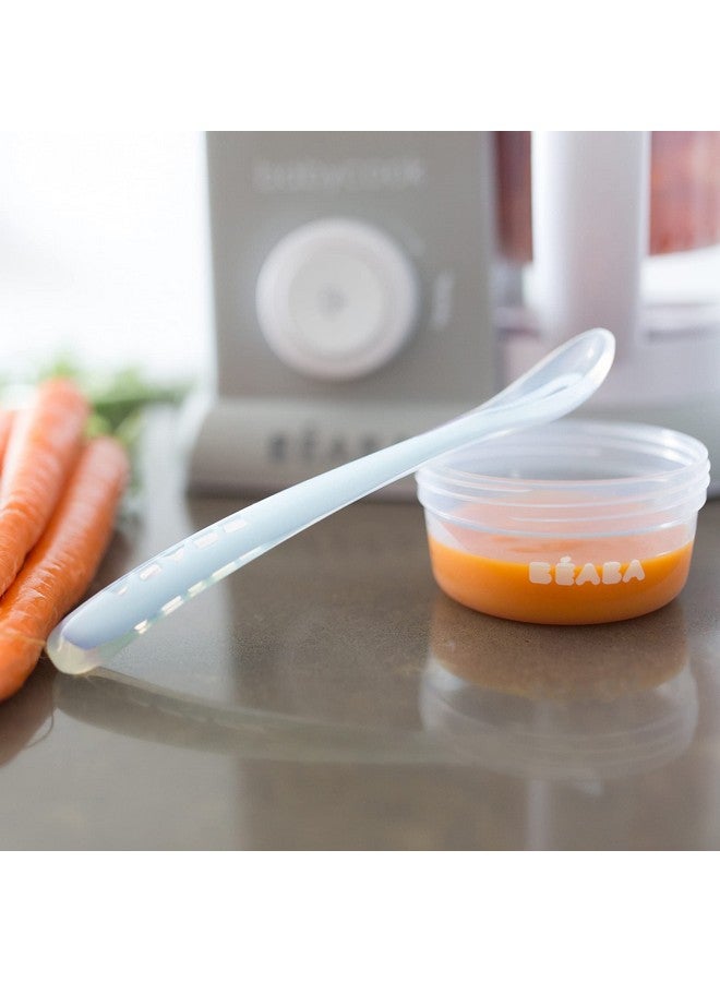 BEABA Baby'S First Foods Spoon Set, Original Silicone Baby Spoons, Baby Essentials, Baby Spoons, Pack Of 4 Baby Gift Set, Bpa Lead & Phthalate Free, Rain - Image 5