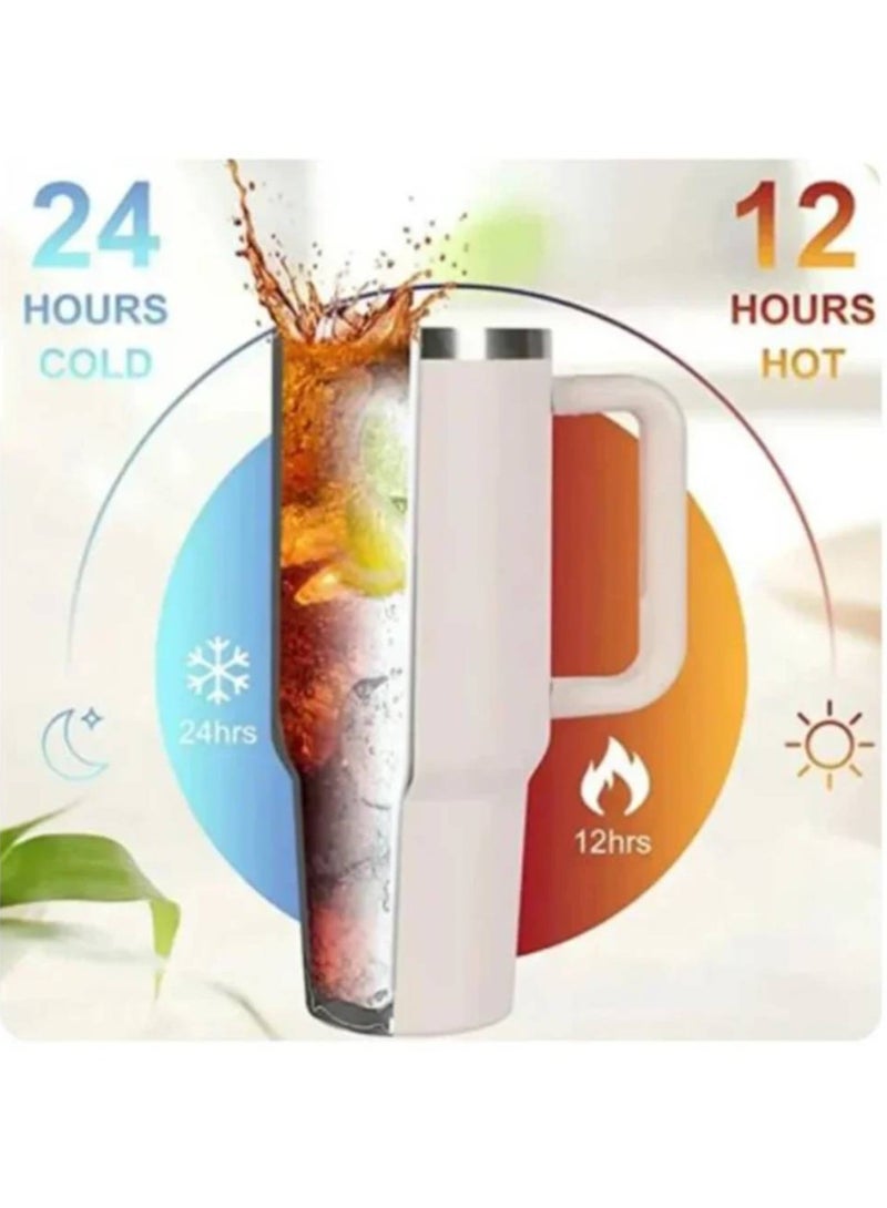 AROAQ 1000ML 304 Stainless Steel Insulated Water BottleThermal Coffee Car Cup Cold Hot Mugs Vacuum Flask With Handle Straw For Sport - Image 4