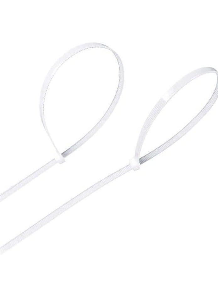 بروماس طقم ربطات كابل نايلون متينة ومتينة ذاتية القفل مكونة من 500 قطعة أبيض 200 x 2.8ملليمتر