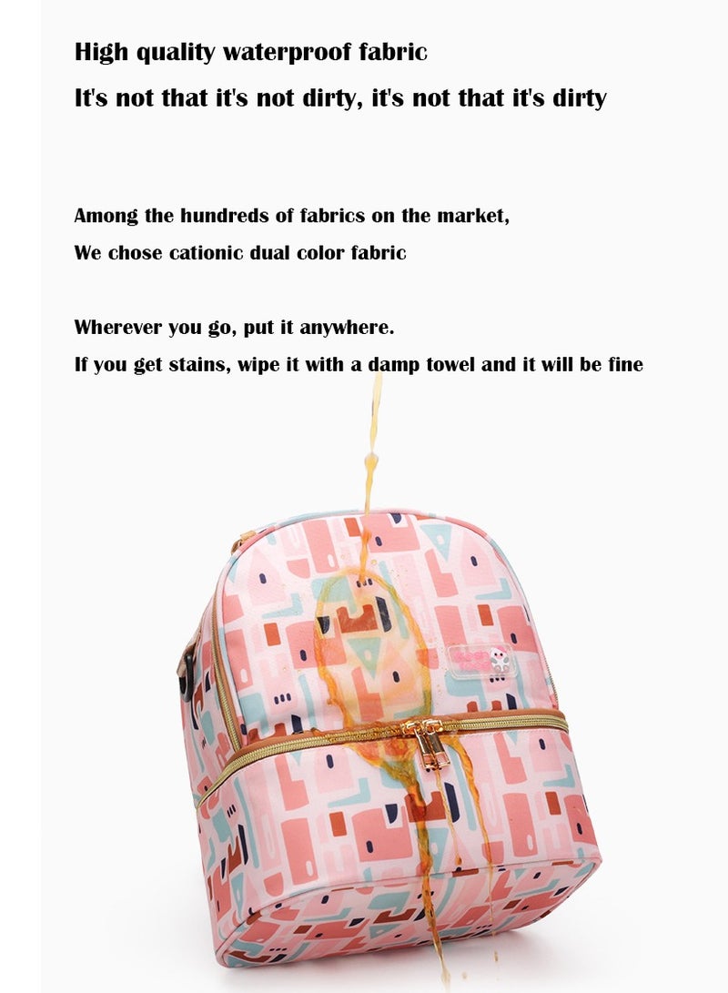 Arabest حقيبة ظهر مبردة لزجاجات الأطفال مقاومة للماء للرضاعة الطبيعية والتمريض - صندوق غداء معزول محمول / حقيبة حمل ذات سعة كبيرة / حقيبة فريزر لحليب الأطفال - Image 5