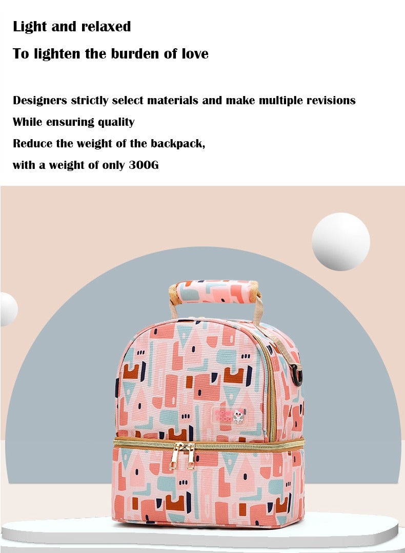 Arabest حقيبة ظهر مبردة لزجاجات الأطفال مقاومة للماء للرضاعة الطبيعية والتمريض - صندوق غداء معزول محمول / حقيبة حمل ذات سعة كبيرة / حقيبة فريزر لحليب الأطفال - Image 3