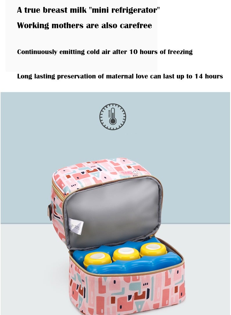 Arabest حقيبة ظهر مبردة لزجاجات الأطفال مقاومة للماء للرضاعة الطبيعية والتمريض - صندوق غداء معزول محمول / حقيبة حمل ذات سعة كبيرة / حقيبة فريزر لحليب الأطفال - Image 2