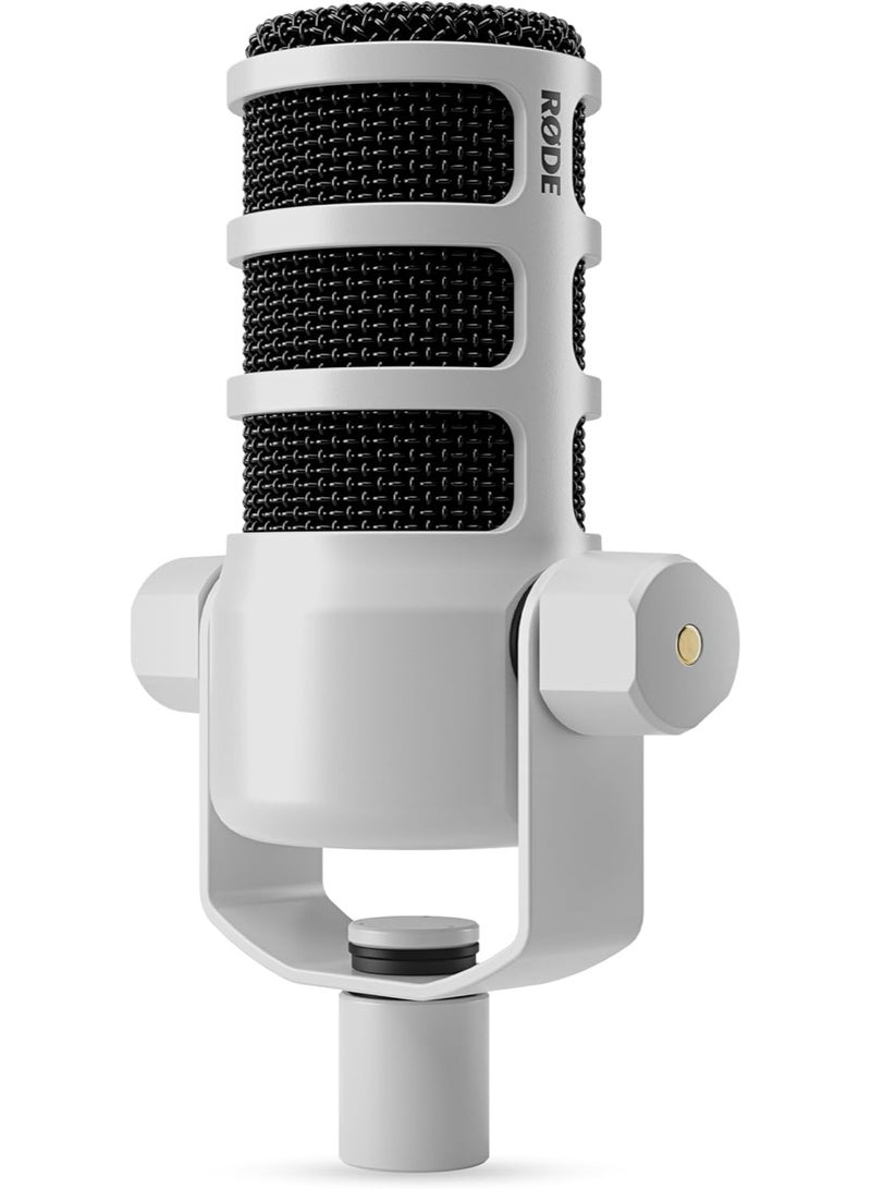 RODE RØDE PodMic Broadcasting Quality Dynamic Microphone with Integrated Swivel Mount for Podcasting, Streaming, Gaming and Voice Recording (White) - Image 5