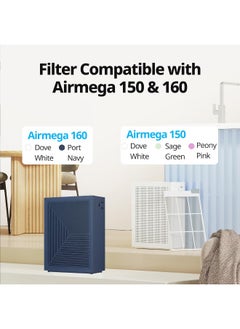 COWAY Coway Airmega 150 Air Purifier Replacement Filter Set, Green True HEPA and Active Carbon Filter  - Image 2