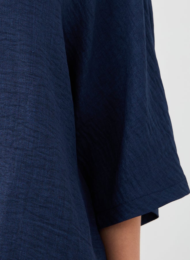 تايك تو طقم قميص وبنطلون كول أورد بياقة عريضة بلون سادة - Image 3