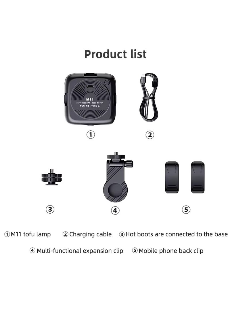 ELTRAZONE M11 Portable LED Video Lamp – 4.5W Pocket Clip-On Vlog Light with Rechargeable 2000mAh Battery – Compact, Lightweight & Adjustable Brightness – Perfect for Mobile Filming, Streaming, Photography & Video Calls - Image 4