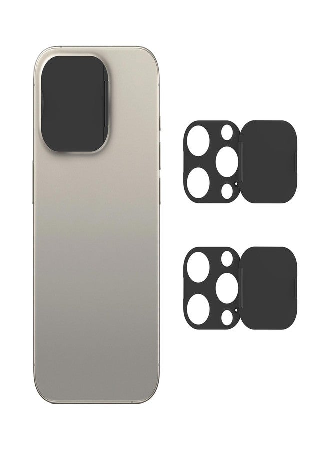 EYSOFT Phone Camera Lens Cover Compatible for Phone 15 Pro/ 15 Pro Max,Camera Lens Protector to Protect Privacy and Security,Strong Adhesive Black-2 Pack - Image 1