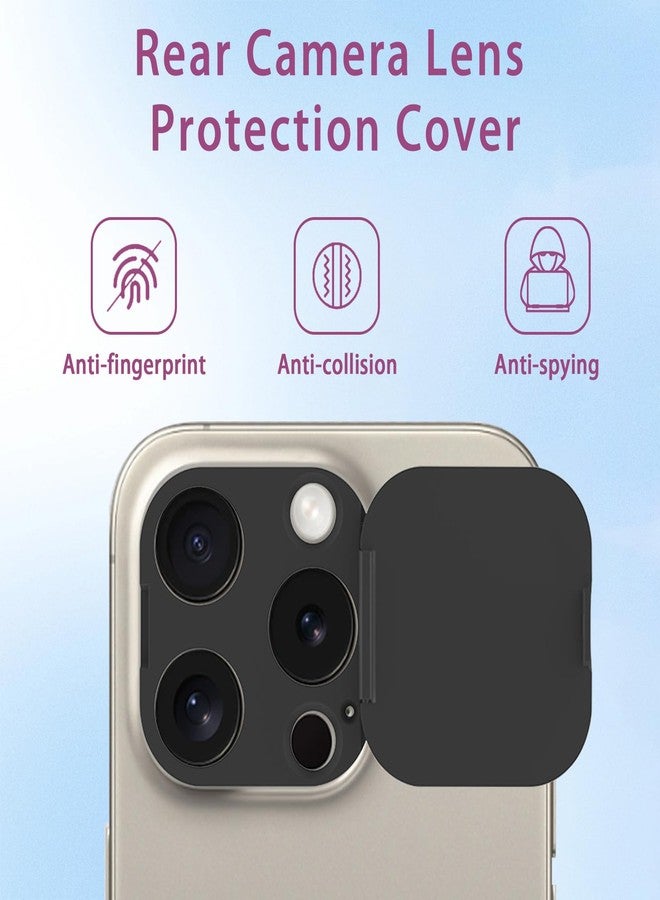 EYSOFT Phone Camera Lens Cover Compatible for Phone 15 Pro/ 15 Pro Max,Camera Lens Protector to Protect Privacy and Security,Strong Adhesive Black-2 Pack - Image 5