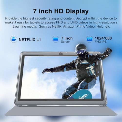 ZZB Tablet with Case 7 inch Tablet Android 14, 8GB RAM (5GB Expandable) 32GB ROM 7" Tabletas Supports 1TB MicroSD, Long Battery Dual Camera Tableta 5G WiFi-6 Android tablets with Tablets Protective Cover - Image 4