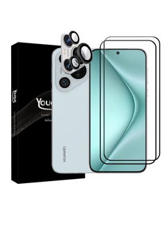 Youque For HUAWEI Pura 70 Screen Protector Tempered Glass Full Coverage HD Anti-Scratch Bubble-Free Tempered Film with Lens Protector 3 Pack  - Image 1