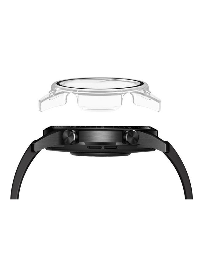 NIBEMINENT Integrated Protective Shel For Huawei Watch GT2 46mm Oil-Injected PC Shell With 9H Tempered Glass Film Clear - Image 2