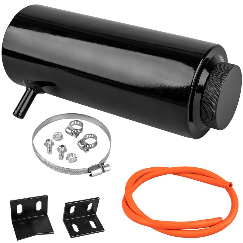 YEYETUO Coolant Overflow Tank, 800ml Aluminum Radiator Overflow Tank, Black Coolant Radiator Reservoir for Cars - Image 1
