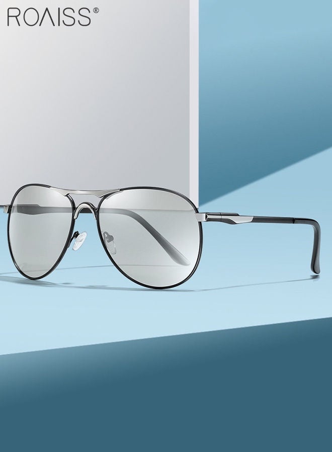 رويس نظارة أفياتور شمسية مستقطبة رجالية، نظارة الشمس الواقية من الأشعة فوق البنفسجية 400 بإطار معدني، نظارة متغيرة اللون للرجال مناسبة للقيادة وصيد الأسماك ولعب الجولف والسفر - Image 3