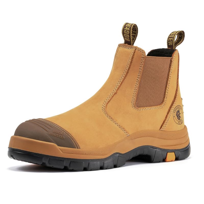 ROCKROOSTER Lumen 6 Soft Toe Slip On Breathable Quick Dry AntiSlip Wheat Work Boots for Men AK222 - Image 1