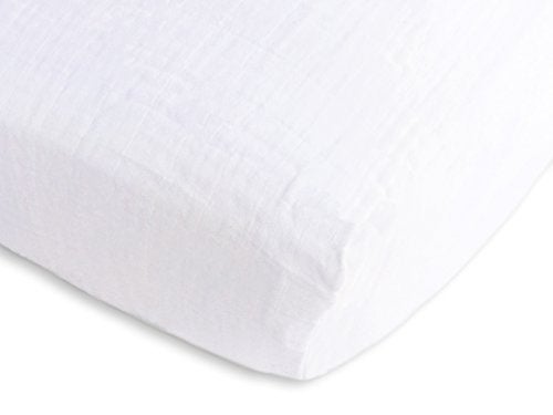 SwaddleDesigns Softest Cotton Muslin Fitted Crib Sheet/Toddler Sheet for Baby Boy & Girl, Pure White - Image 5
