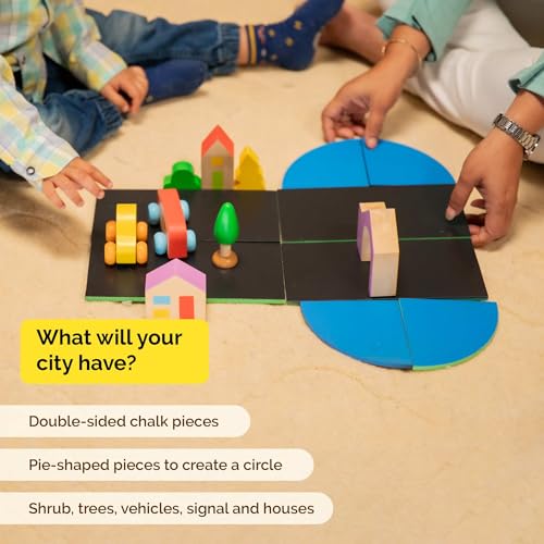 Shumee Wooden Build A City Puzzle Pretend Play Toy (2 Years+) | Multicolor | Pretend Play | Eco Friendly & Safe | NO Plastic | NO Battery | Made in India - Image 4