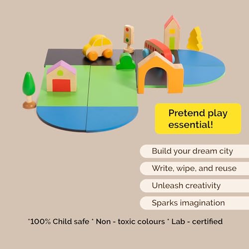 Shumee Wooden Build A City Puzzle Pretend Play Toy (2 Years+) | Multicolor | Pretend Play | Eco Friendly & Safe | NO Plastic | NO Battery | Made in India - Image 5