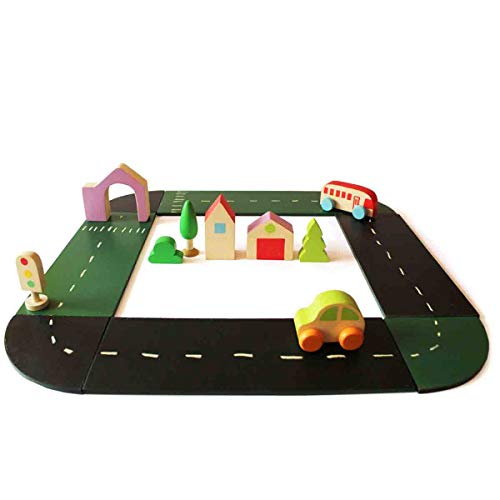 Shumee Wooden Build A City Puzzle Pretend Play Toy (2 Years+) | Multicolor | Pretend Play | Eco Friendly & Safe | NO Plastic | NO Battery | Made in India - Image 1