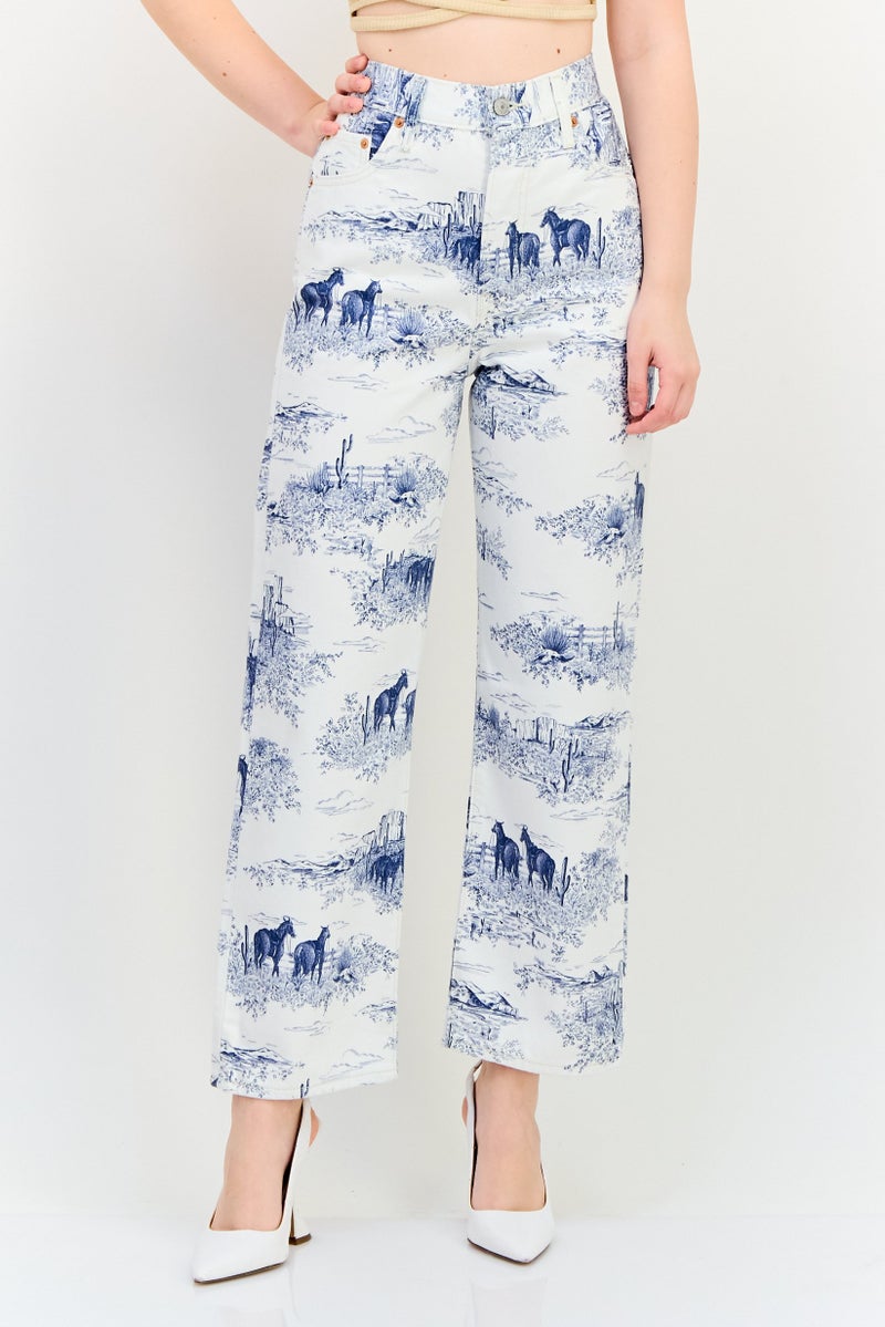 Levi's Women Straight Fit Graphic Print Non Stretch Jeans, Multicolor - Image 1