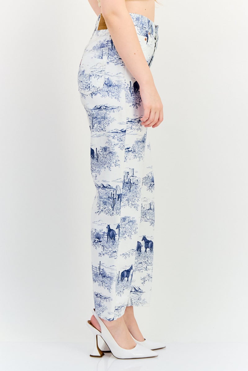 Levi's Women Straight Fit Graphic Print Non Stretch Jeans, Multicolor - Image 2