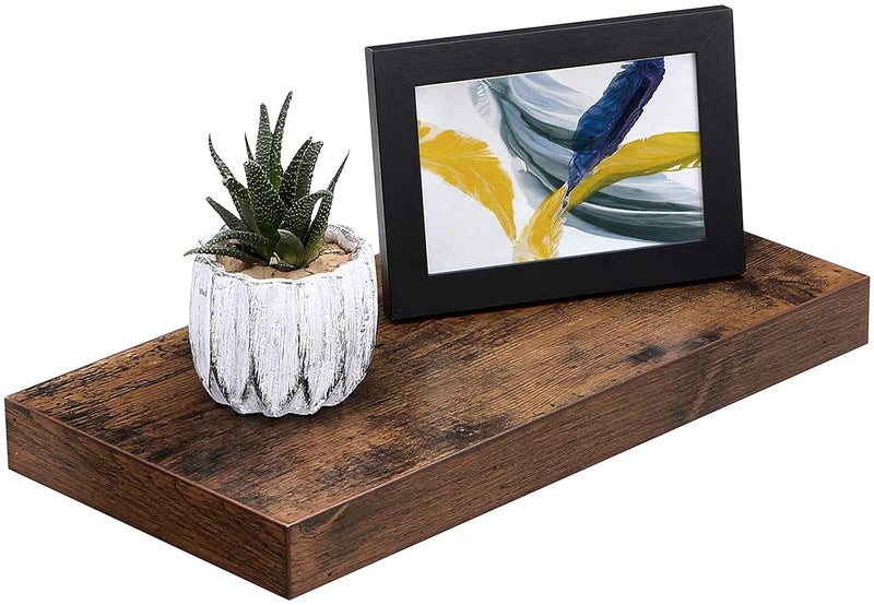 OGNIJA Sheesham Wooden Set of 3Floating Shelf Wall Shelf for Photos Decorations in Living Room Kitchen Hallway Bedroom Bathroom Rustic Brown Walnut Finish - Image 4