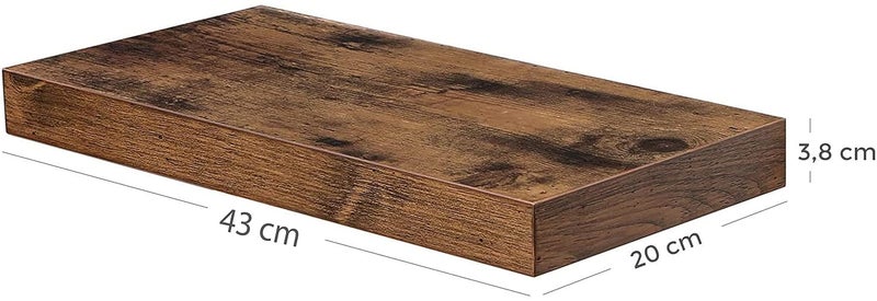 OGNIJA Sheesham Wooden Set of 3Floating Shelf Wall Shelf for Photos Decorations in Living Room Kitchen Hallway Bedroom Bathroom Rustic Brown Walnut Finish - Image 3